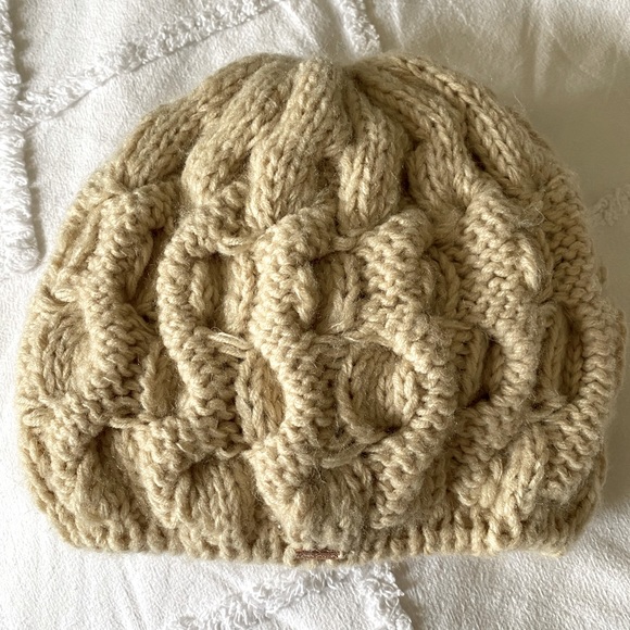 Free People knit hat in off white, ivory, cream